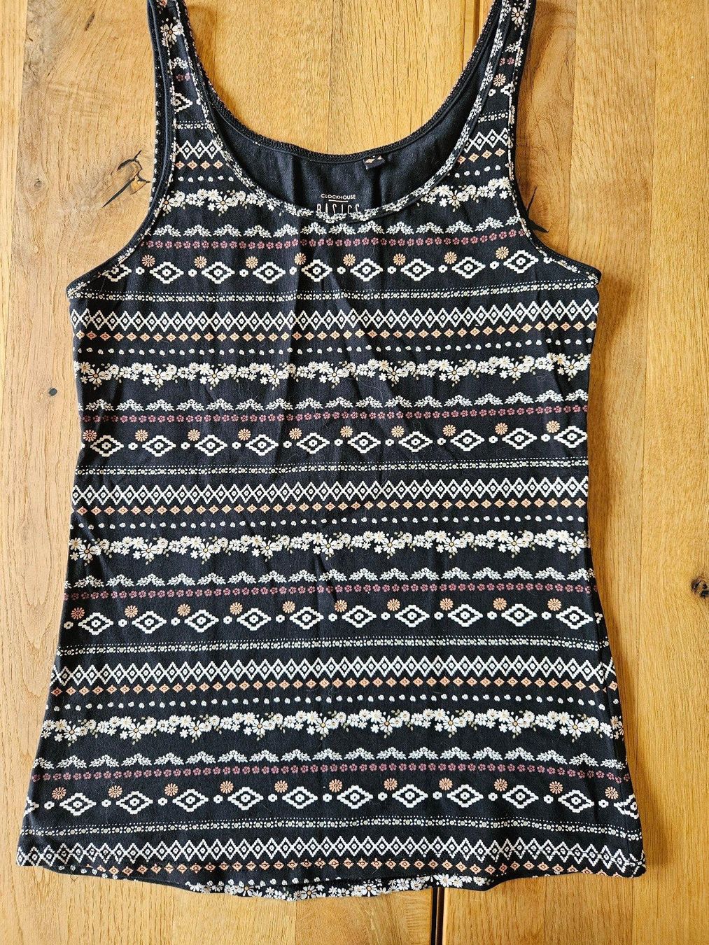 C&A Tops: Sommertop Gr. M Clockhouse schwarz gemustert – Gebraucht aus Liestal von corneb