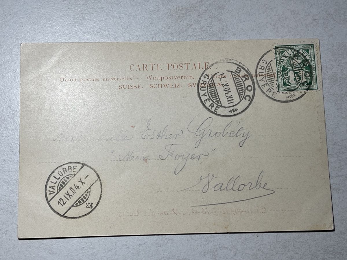 Cartoline postali: Charmey, Bife, Vanil des Cours, 1904 – Usato da Strengelbach venduto da Aschatan5 1