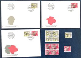 1989 Mensch und Beruf  FDC 4er  Einzel Maurer - Schneiderin