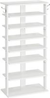 8-stöckiges Schuhregal, Schuhschrank, Regal mit Haken weiss