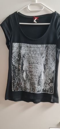 Key Largo Girl T-Shirt, schwarz, Elefant, Top Zustand!