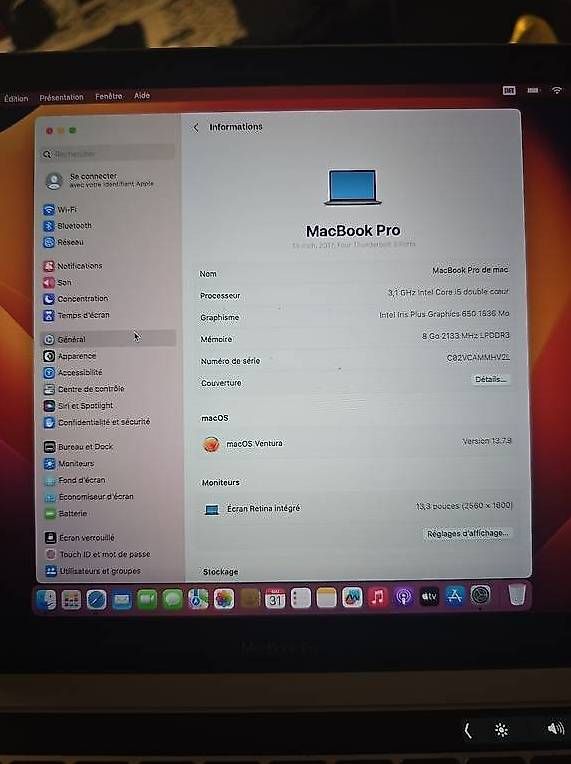 Apple Notebook: MacBook Pro 13 2017 | i5 | 8Go | SSD 250Go | Lignes écran – Difettoso da Renens VD venduto da MTD2211 7