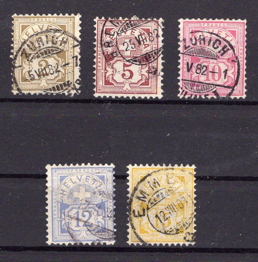 Tutti i francobolli: R1749  /  Type chiffre 1882 papier blanc série complète obl. – Usato da Ste-Croix venduto da MONT-TAGNAC