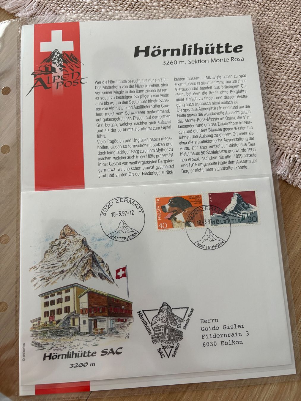 Tutti i francobolli: Briefmarke Alpenpost Hörnlihütte – Nuovo (secondo la descrizione) da Stein am Rhein venduto da ste_00