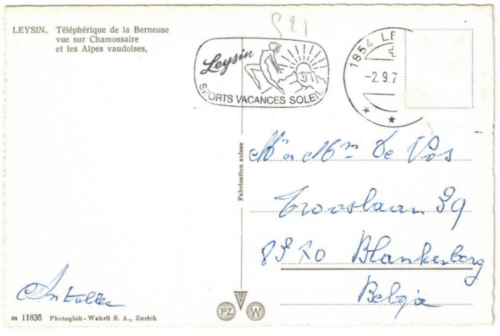 Cartoline postali: Leysin - Gondelbahn mit Chamossaire – Usato da Binningen venduto da Mountainrider 1