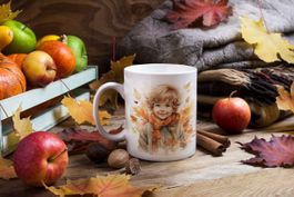 Herbst Keramik Tasse NEU 