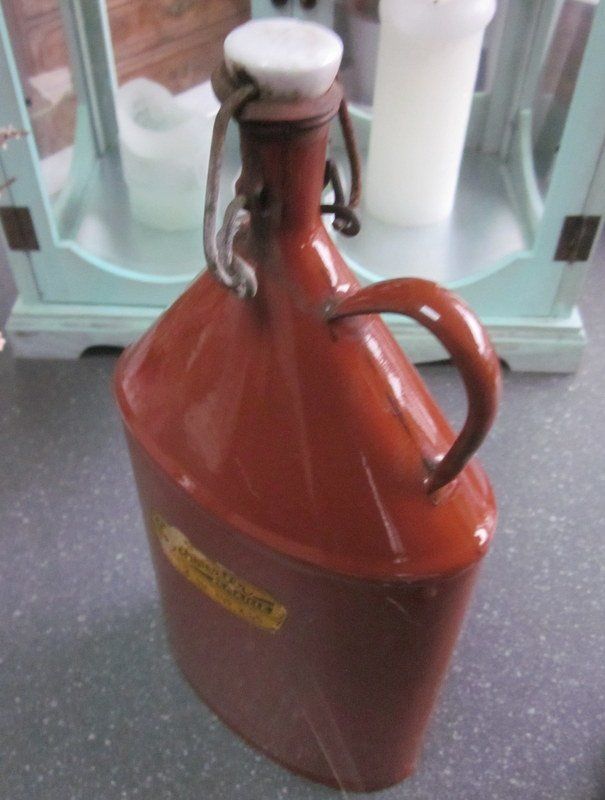 Bicchieri, Caraffe & Bottiglie: Alte Email-Flasche 2 Liter, braun, Schwerter Emaille – Usato da Bischofszell venduto da raika 4