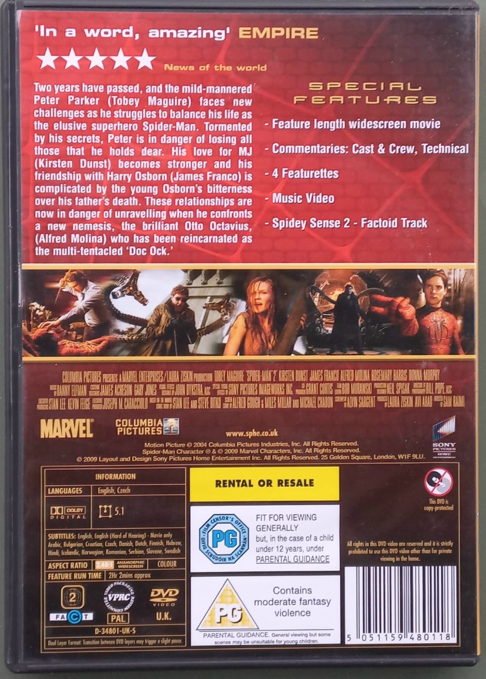 Tutti i DVDs: DVD E/Tschechisch - Spiderman 2 – Usato da Niederuzwil venduto da lubimaja 1