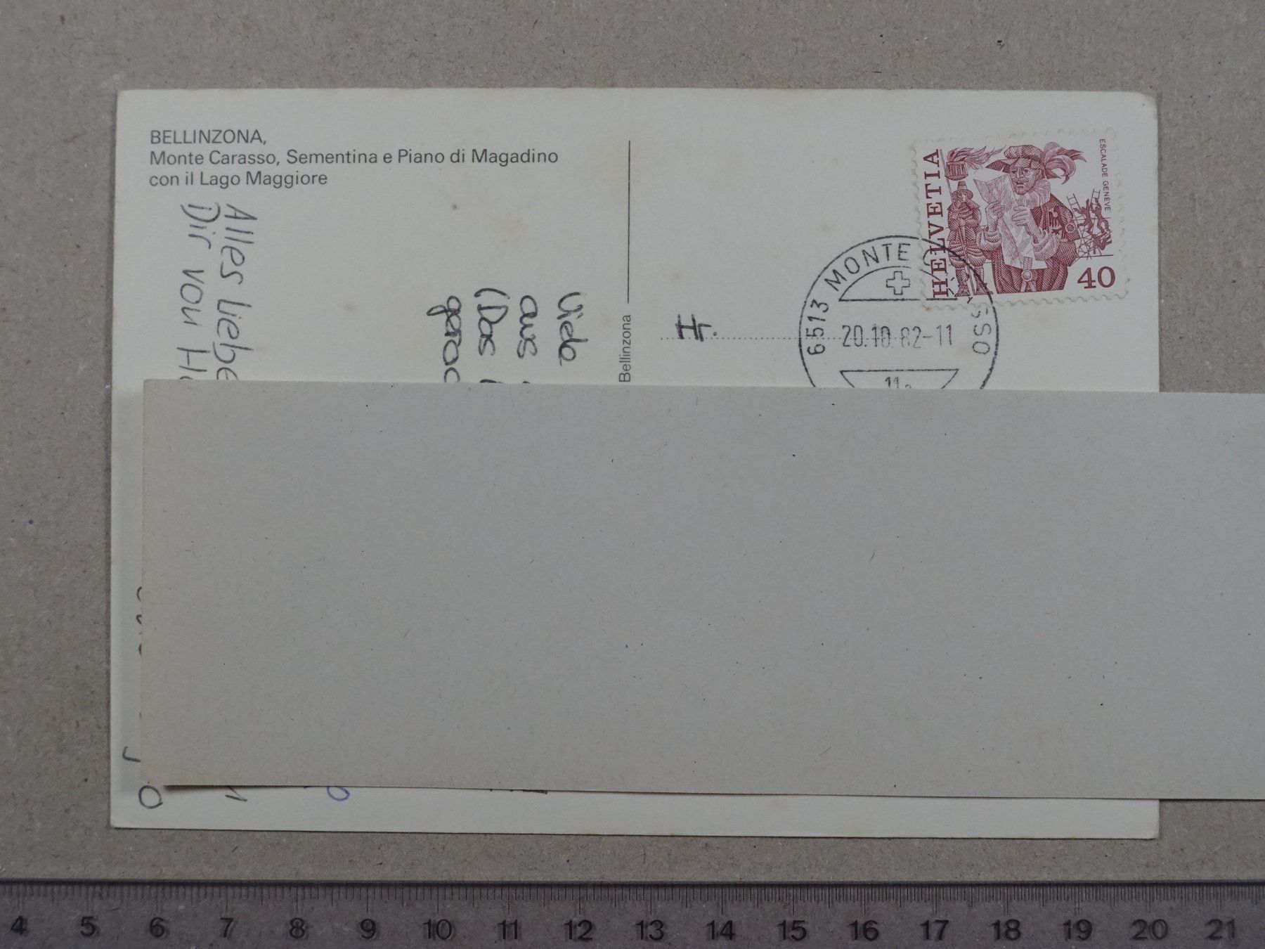 Cartoline postali: Bellinzona, 1982 – Usato da Lenzburg venduto da fh1 1