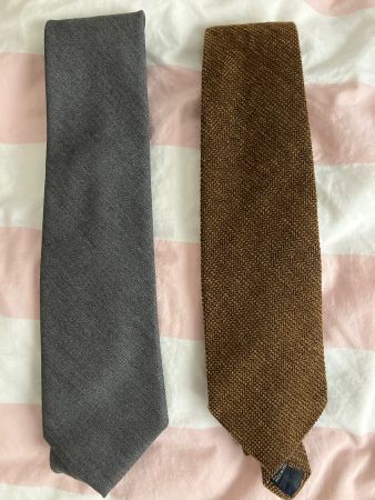 2 x Krawatte, Krawatten, Wolle , renoma couture, Zadi Milano