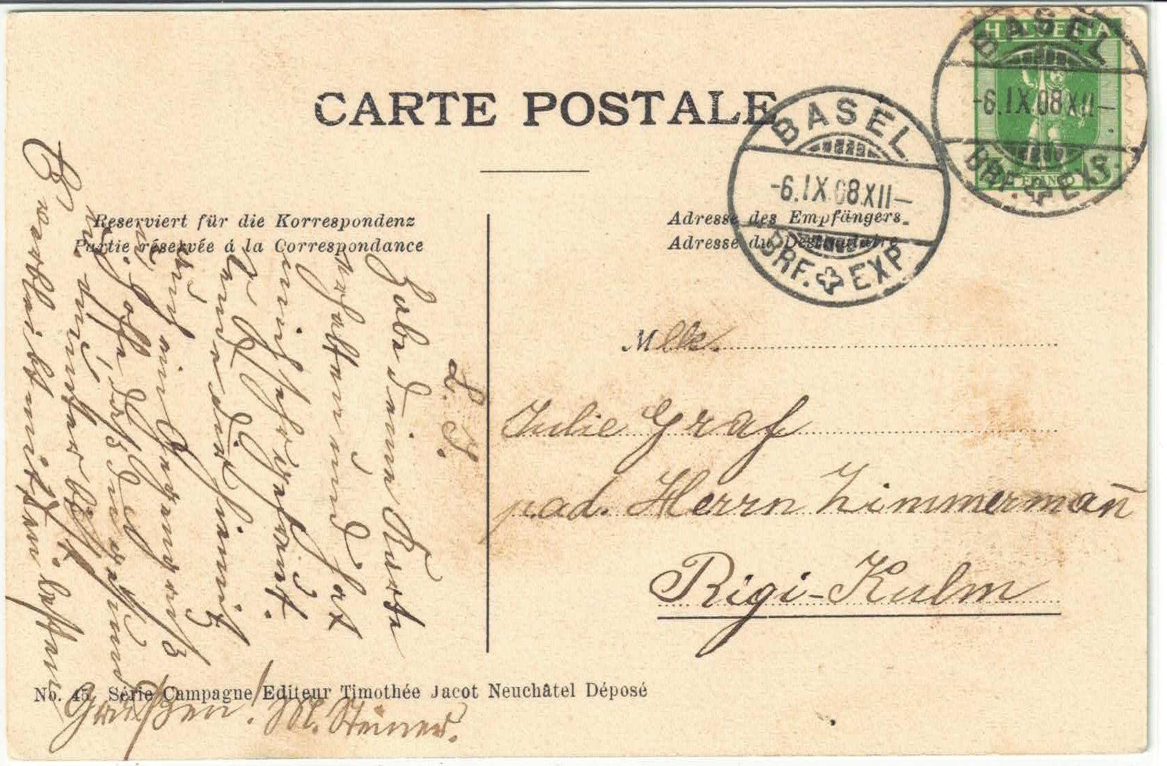 Cartoline postali: Gruss aus Basel - coloriert - Jugendstil – Usato da Ettingen venduto da Kartenplanet 1
