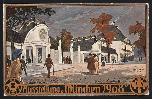 Ganzsachen: Carl Moos: München, Ausstellung 1908, H – Gebraucht aus Berlin von bartko-reher