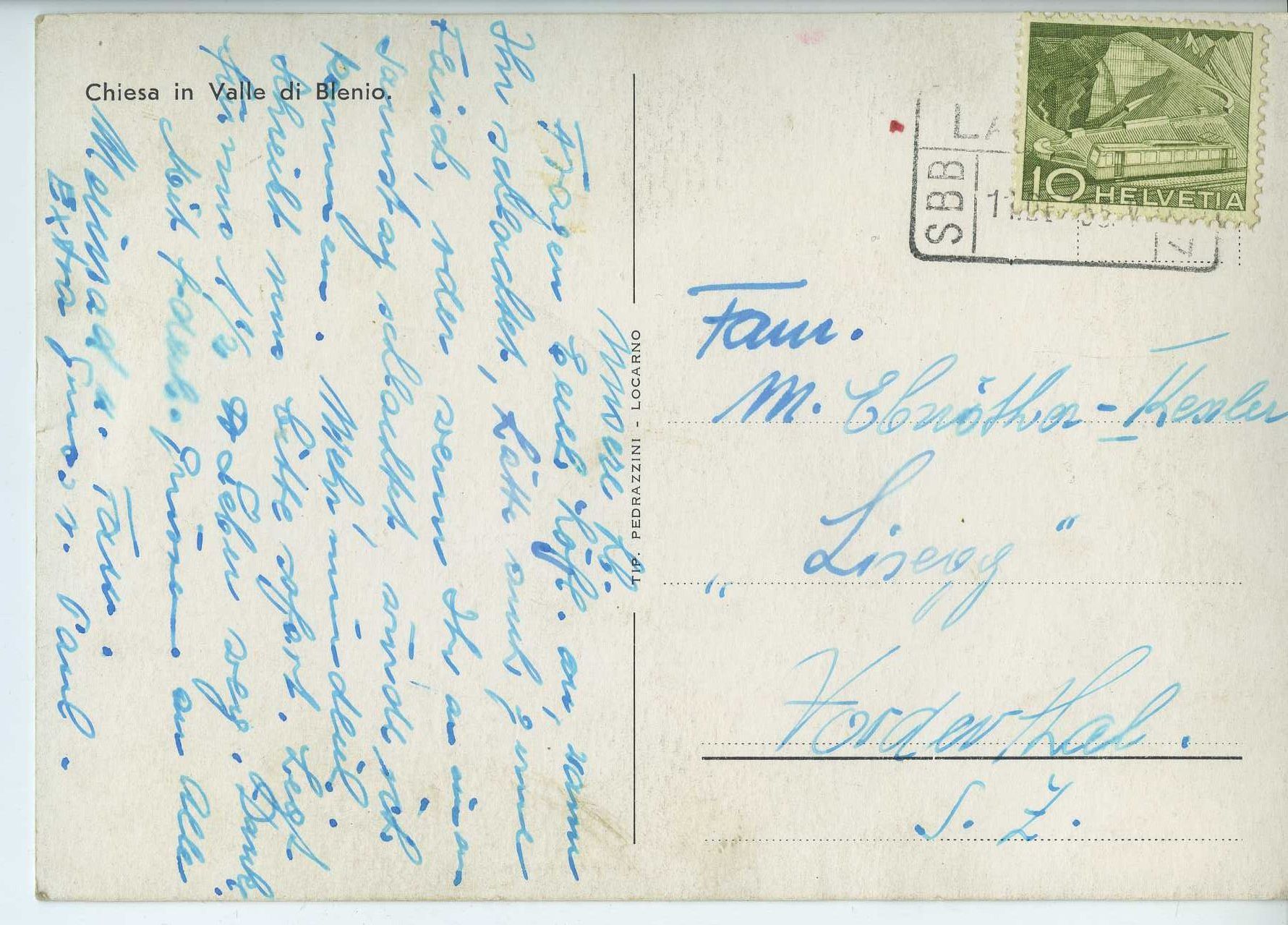 Cartoline postali: Chiesa in Valle di Blenio – Usato da Schleitheim venduto da Pmschlaate 1