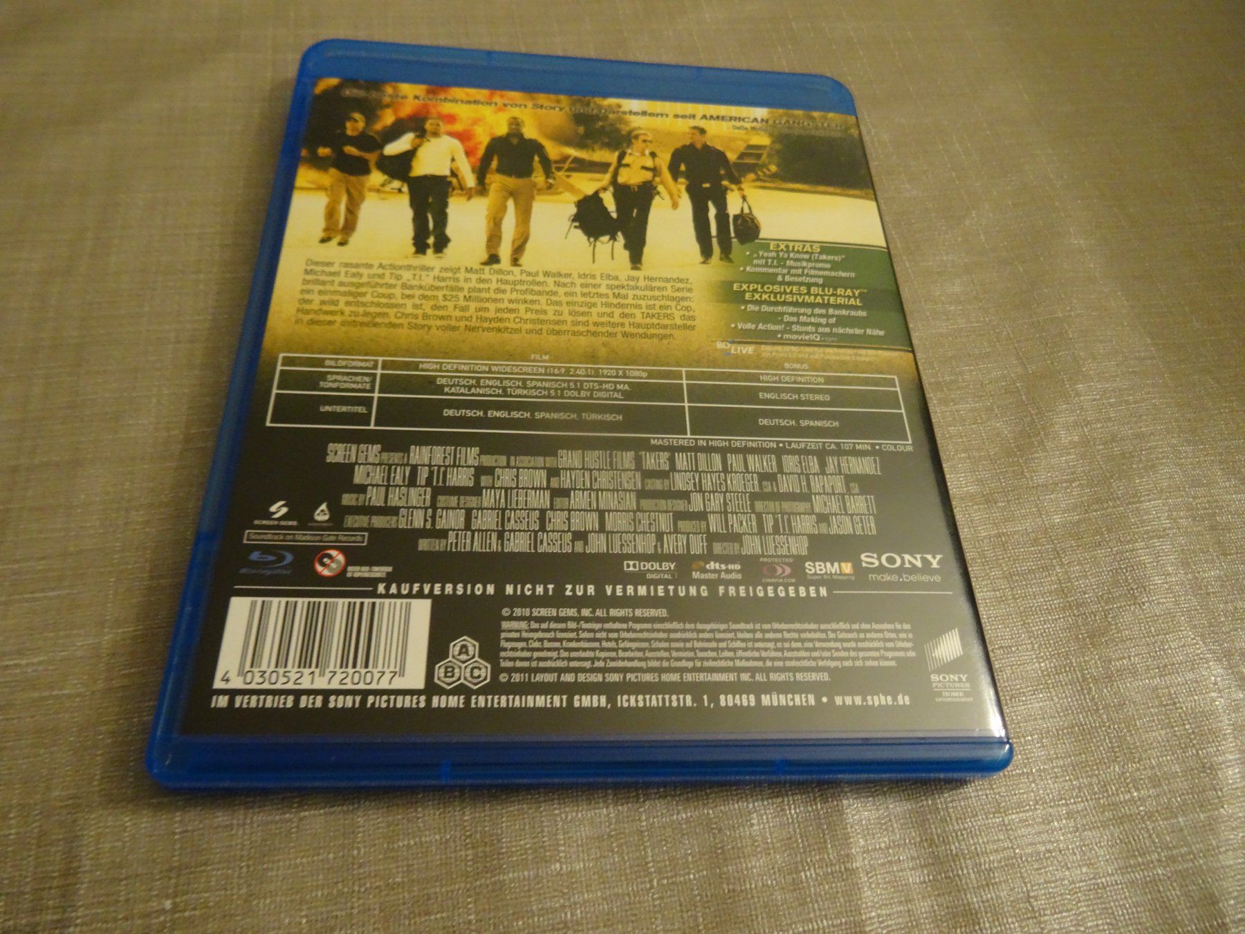 Alle DVDs: Blu-Ray Takers - – Gebraucht aus Olten von Disc-Verkauf 2