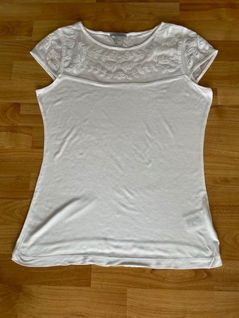 T-shirt weiss mit Transparent Muster, Marke H&M, Grösse M