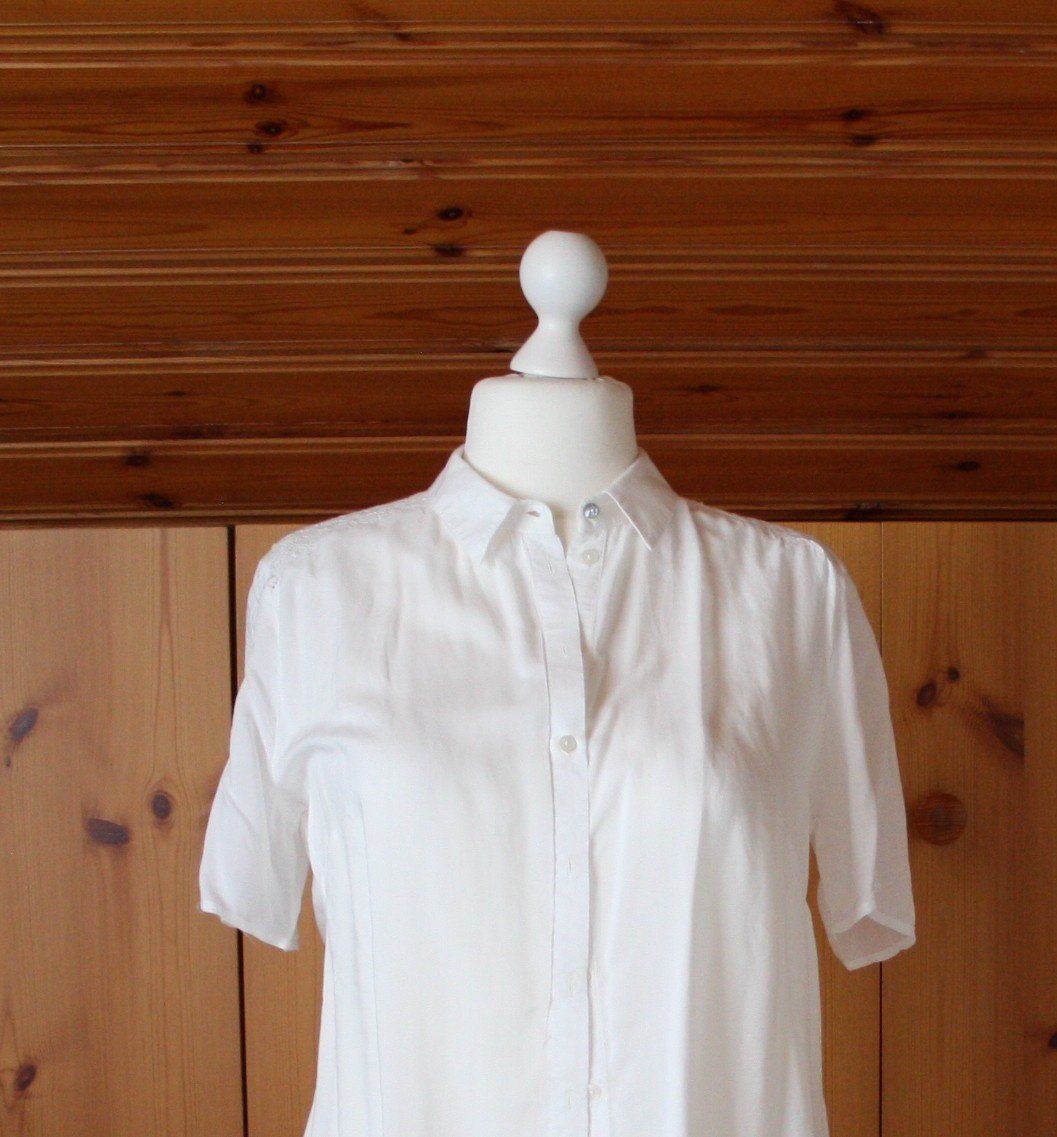 Camicette: Bluse Kurzarm CH. VÖGELE weiss Gr. L – Usato da Flüelen venduto da Diversicum-Curvy 1