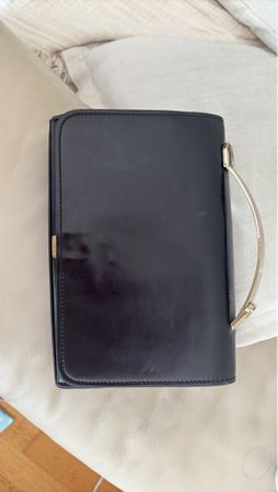 Handtasche schwarz Lackoptik gebraucht