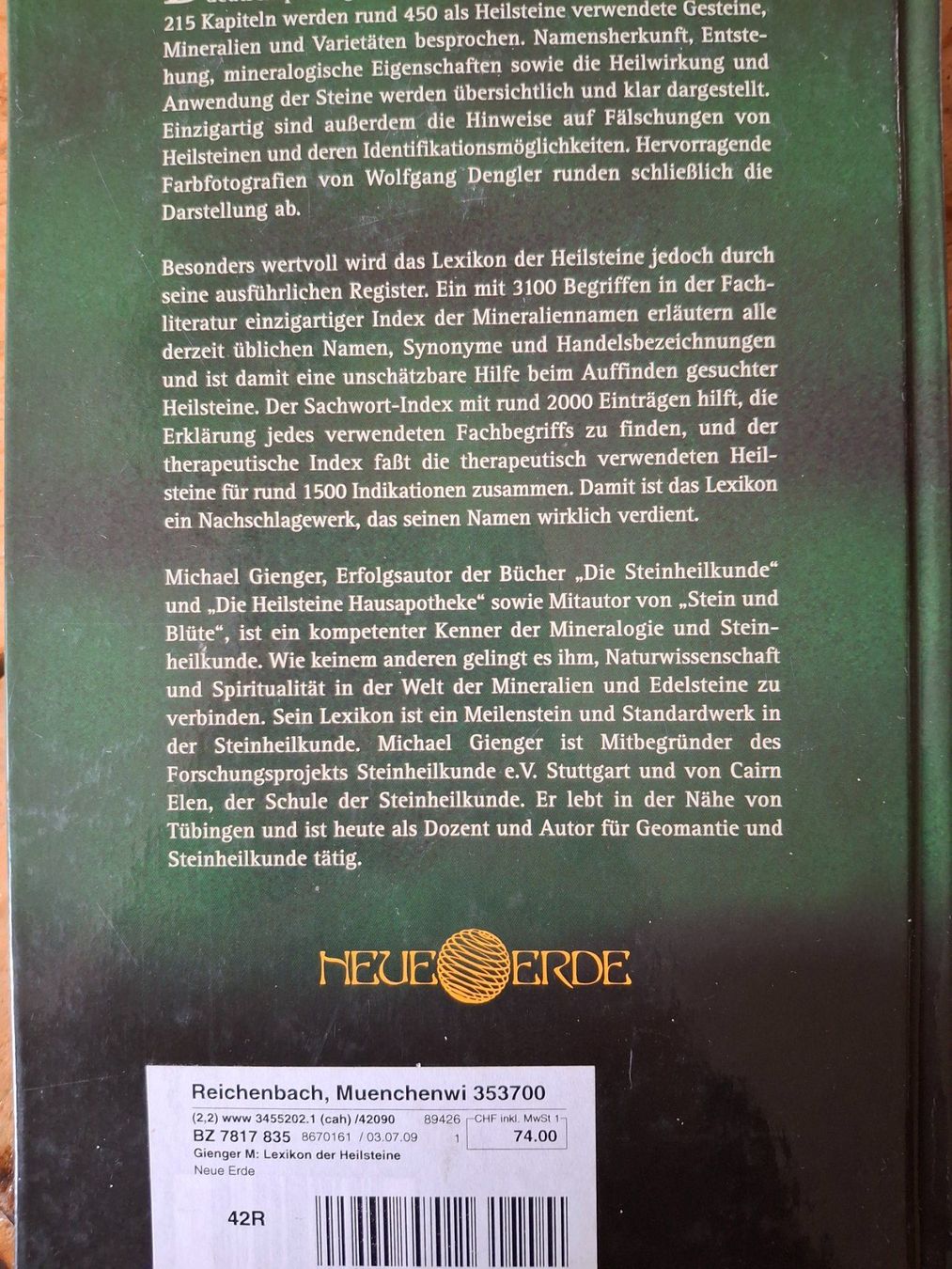 Libri: Michael Gienger - Lexikon der Heilsteine – Usato da Courlevon venduto da Eiscool 1