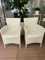 Gartenstühle im 2er set Rattangeflecht weiss