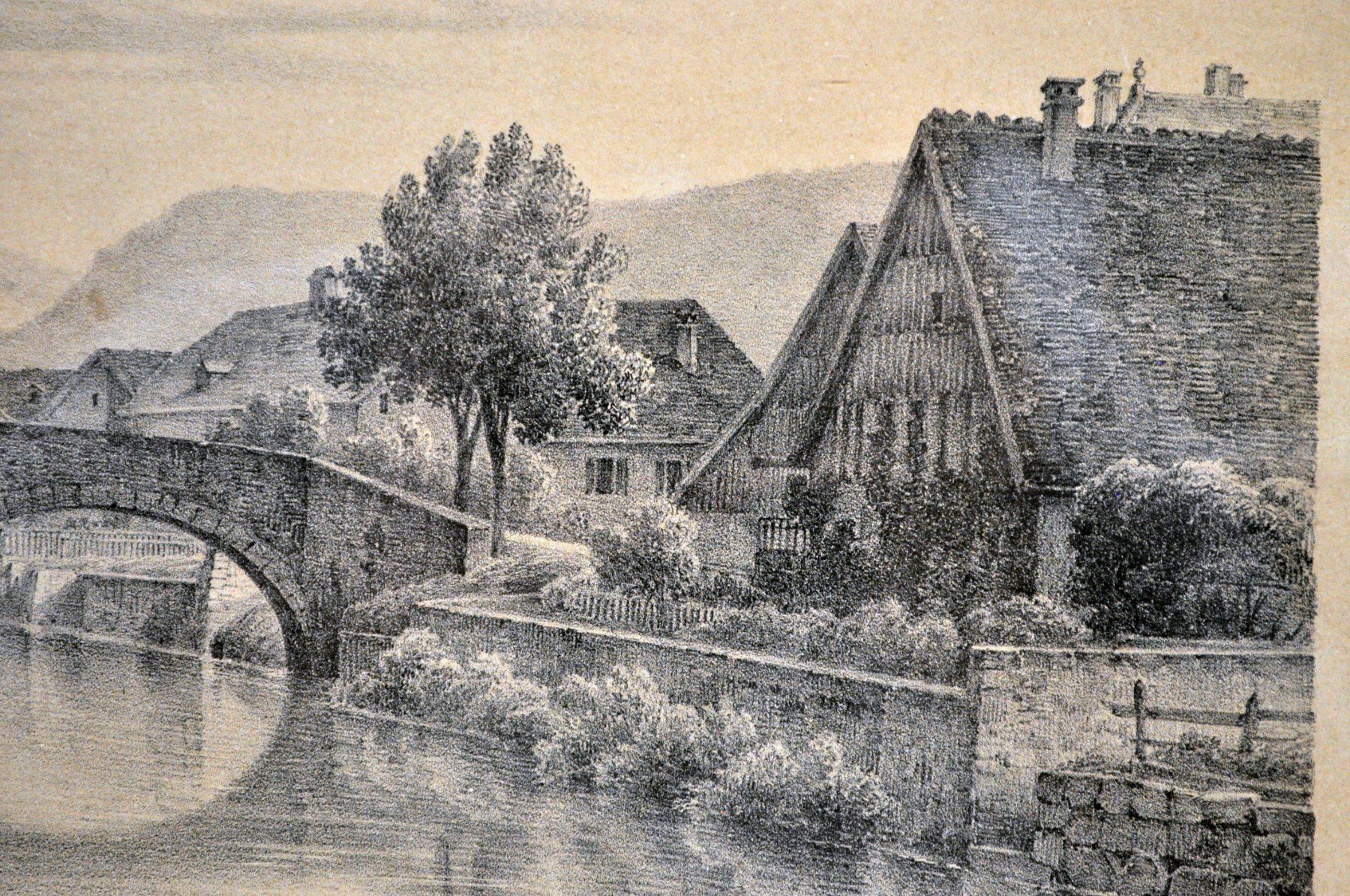 Stiche: Gravure "Pont de Couvet" – Gebraucht aus Neuchâtel von Neuchatel 4