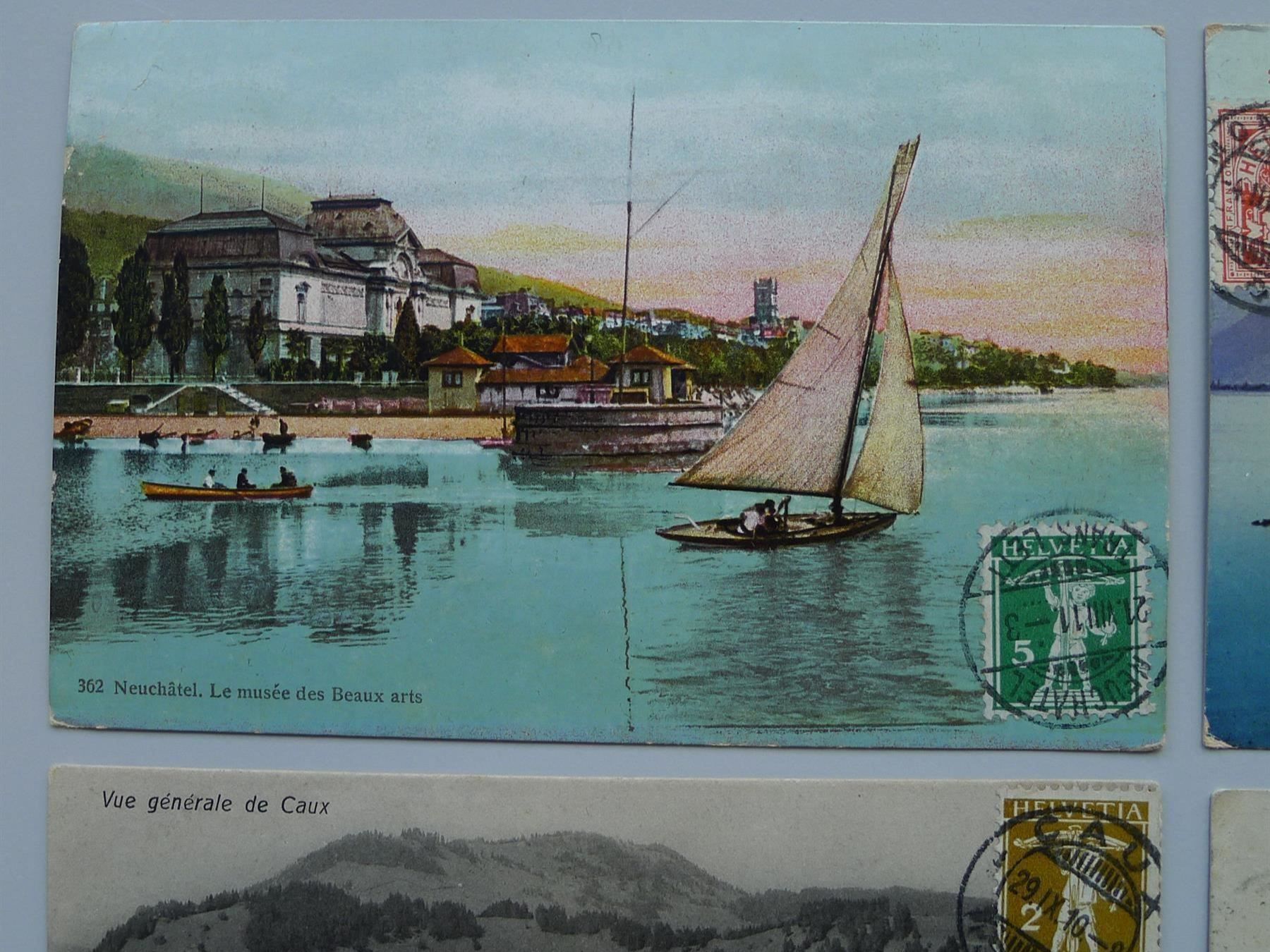 Tutti i francobolli: 1908-1916, vier Postkarten mit bildseitiger Frankatur – Usato da Sursee venduto da Luzernerraute 1