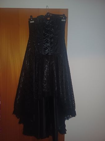 Abendkleid schwarz Grösse XL Spitze Corsage 1 mal gebraucht