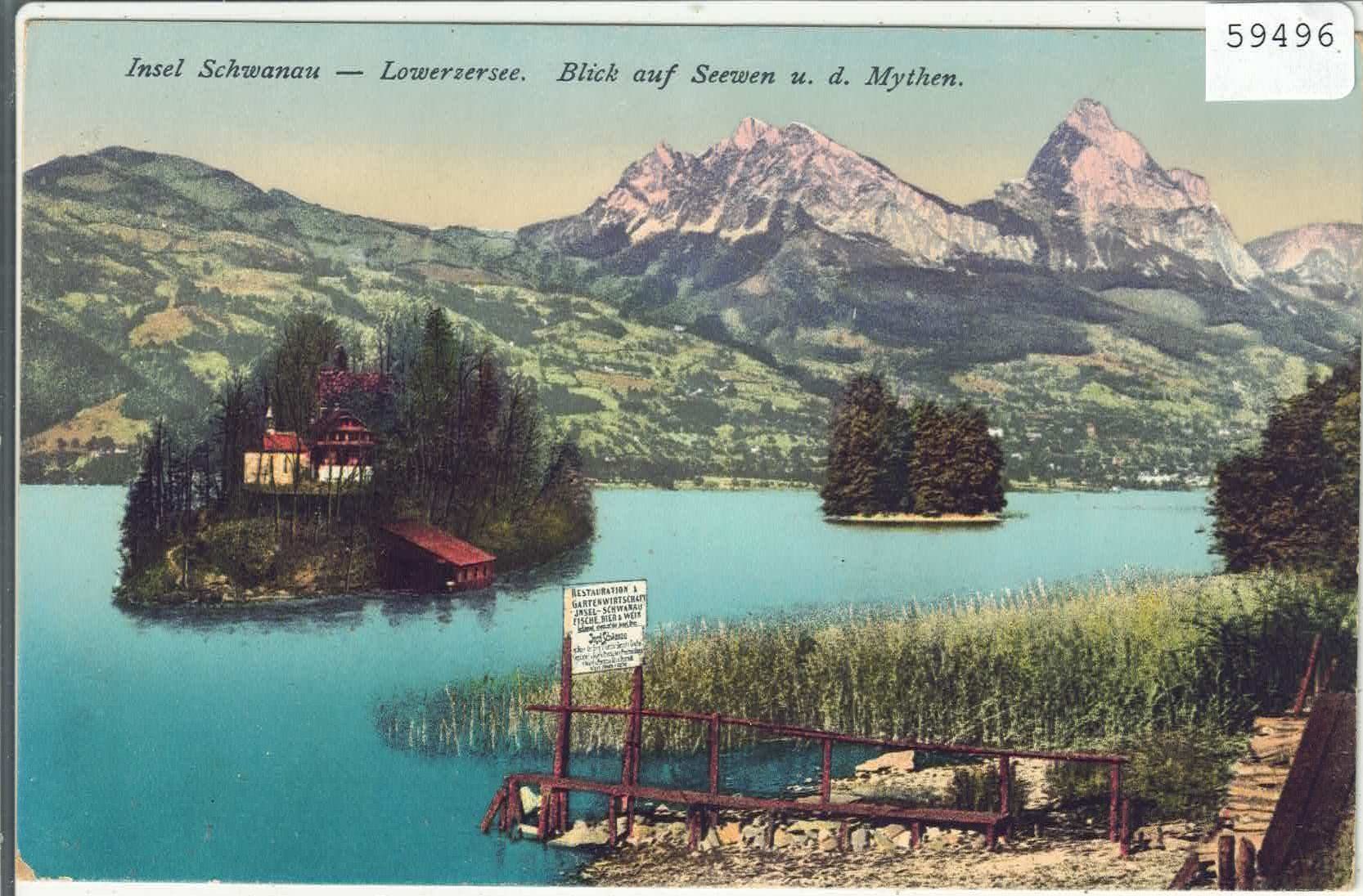 Ansichtskarten: Insel Schwanau - Lowerzersee - Litho – Gebraucht aus Ettingen von Kartenplanet