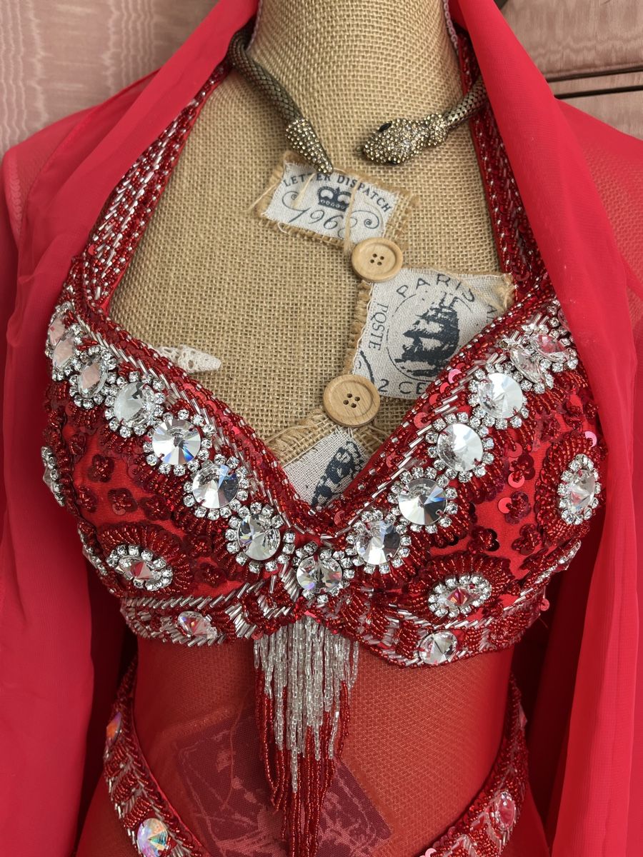 Kleider: Costume danza ventre rosso con accessori  – Gebraucht aus Novaggio von Sabi-Pearl 7