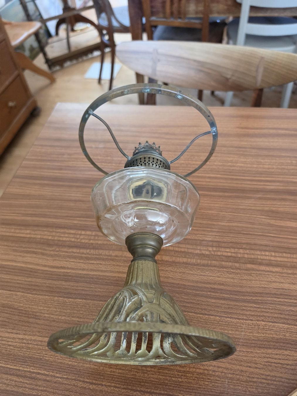 Lampade: Öllampe Messing Glas Vintage – Usato da Mettlen venduto da elios0888 8