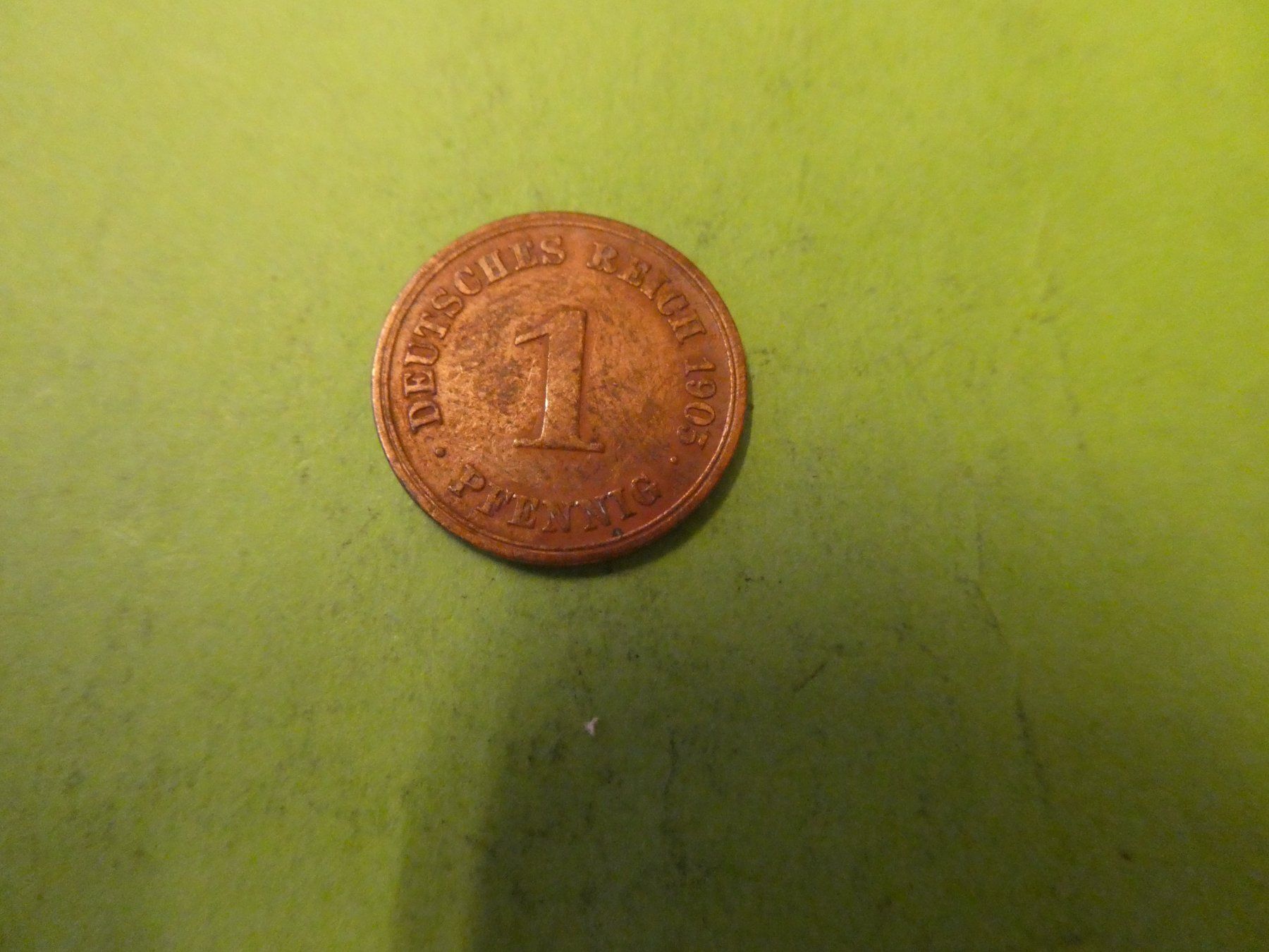 Tutti le monete: Dt. Reich 1905 D, 1 Pfennig – Usato da Hinterforst venduto da Rohusri