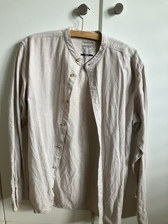 Herren Hemd Jack and Jones beige Stehkragen Grösse M