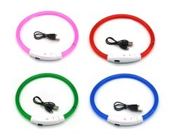 Hundehalsband Sparset 4Stk. leuchtend LED USB wiederaufladen