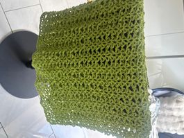Maglia uncinetto verde donna artigianale lunghezza 180cm