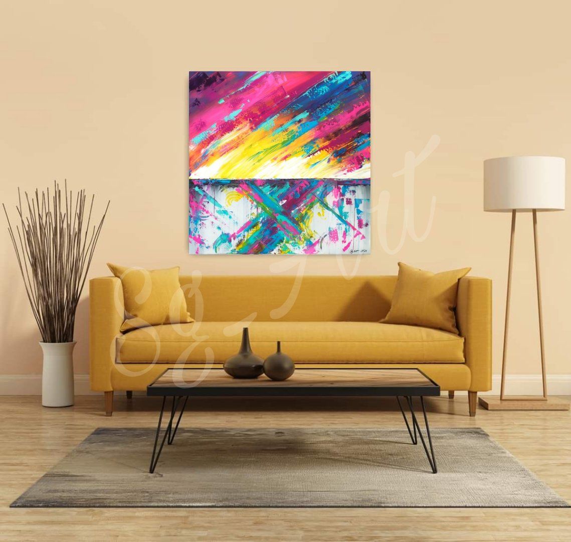 Gemälde: Acrylbild abstrakt "Hurricane" bunt Neu Unikat – Neu und originalverpackt aus Rheinau von Sussel 5