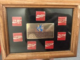 Coca-Cola Pins, gerahmt, Rarität, Sammlerstück, Top Zustand