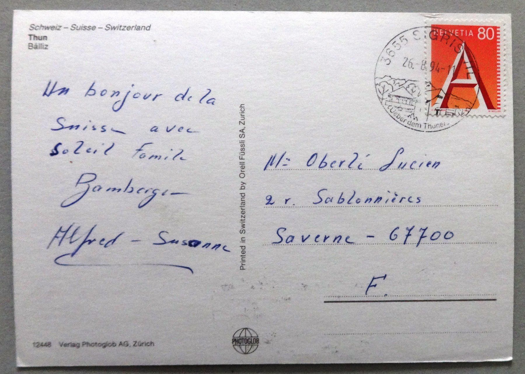 Cartoline postali: Thun, Bälliz – Usato da Fétigny venduto da Billy2miny 1