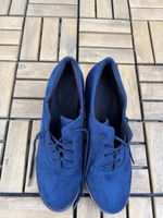 Damen Schnürschuhe Blau Gr. 41 mit Absatz – ungetragen