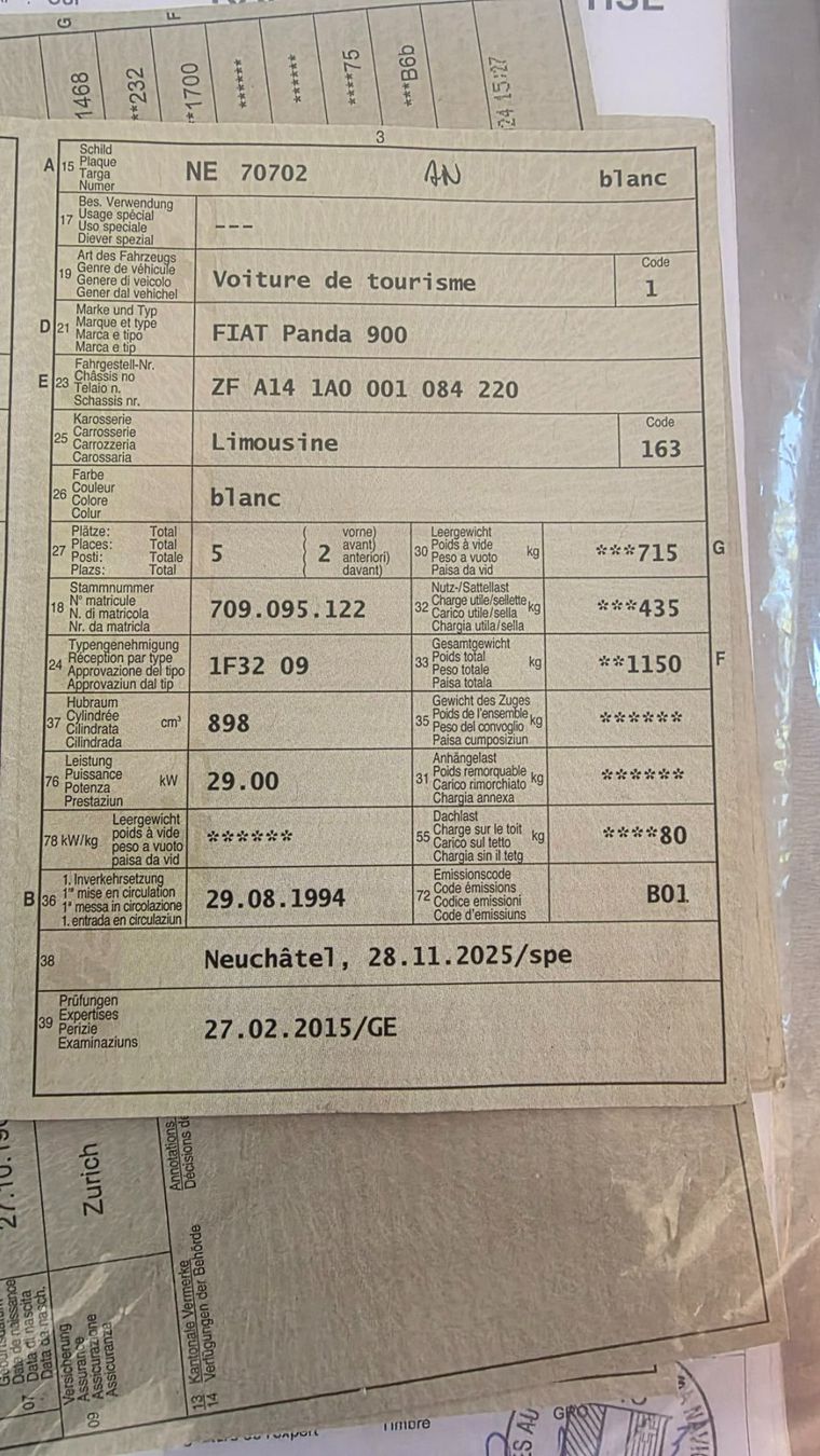 Fiat Automobili: FIAT PANDA 899 CLX Sedan – Usato da couvet venduto da Mr.Bean014 8