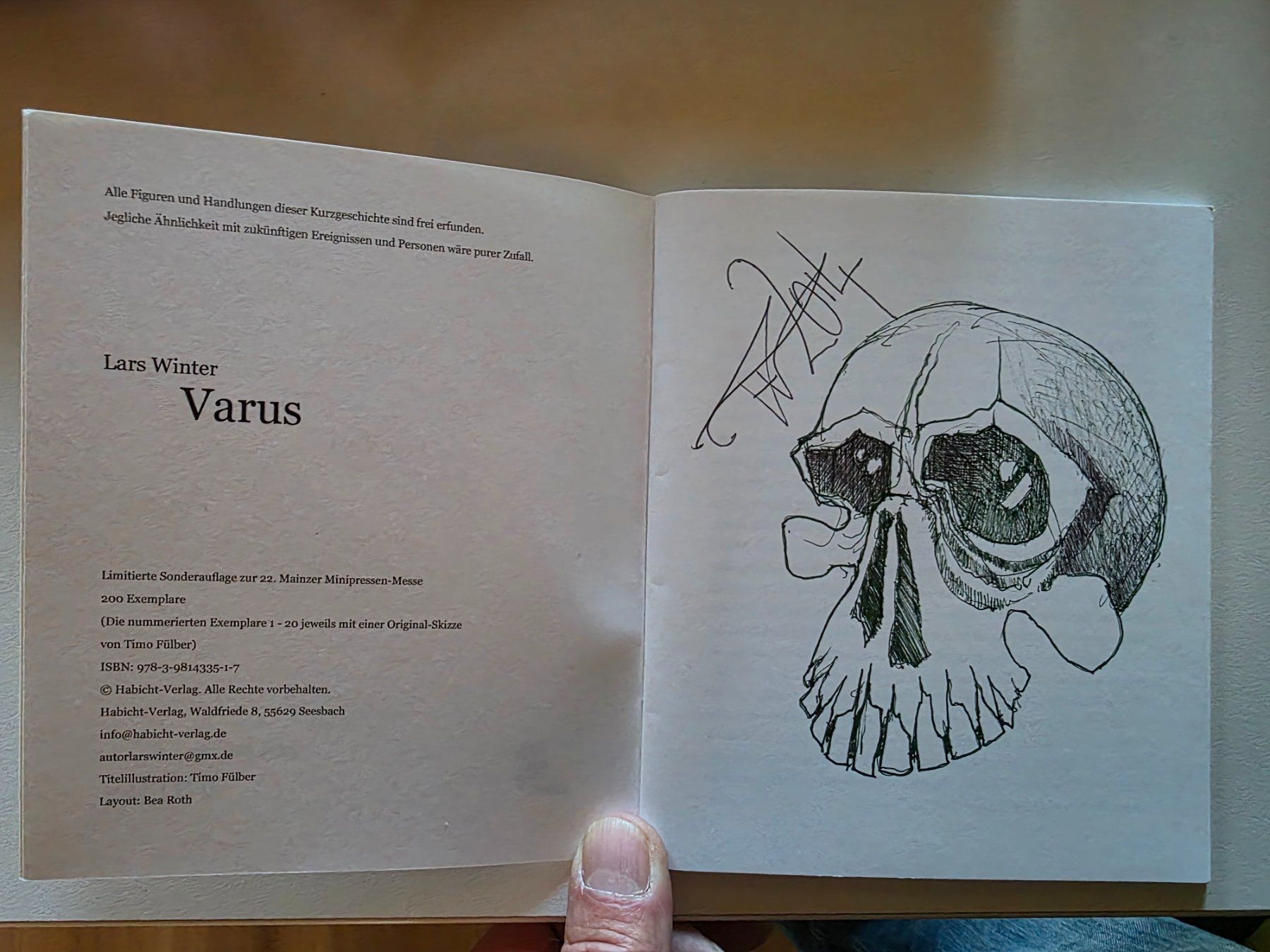 Bücher: Lars Winter - Varus limitierte Kuzgeschichte – Gebraucht aus Walterswil BE von Lonitti 1