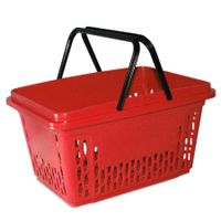 Einkaufskorb 40 Liter rot mit 2 Bügeln aus Kunststoff