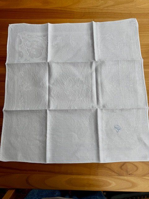 Tovaglioli: 6 DAMAST SERVIETTEN BESTICKT MIT MONOGRAMM JW – Usato da Honau venduto da sainj 1