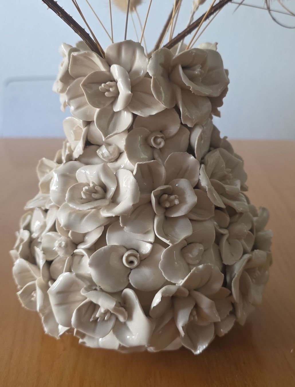 Vasi & Recipienti: Blumenvase Keramik handgefertigt cremefarben  – Nuovo (secondo la descrizione) da Binningen venduto da Hofka64