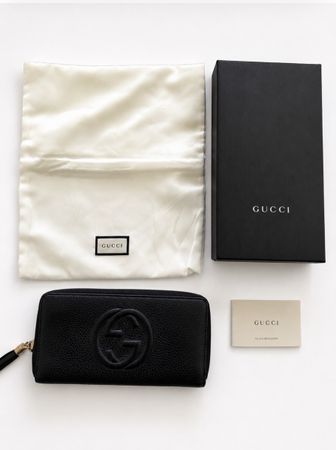 Gucci Leder Portemonnaie Schwarz