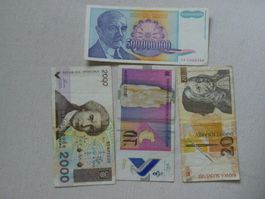 Seltene Banknoten Sammlung Jugoslawien, Kroatien, Slowenien