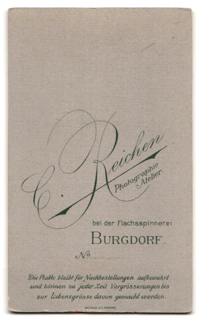 Fotografie & Manifesti: Fotografie C. Reichen, Burgdorf, Junger  – Usato da Berlin venduto da bartko-reher 1