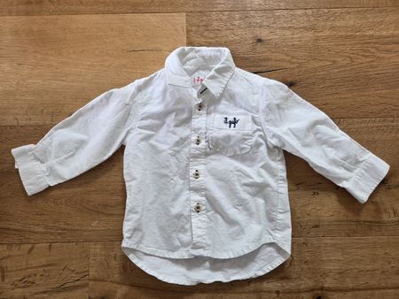 Il Gufo Hemd, 9 Monate, ca. Gr. 68 - 74, weiss, neuwertig