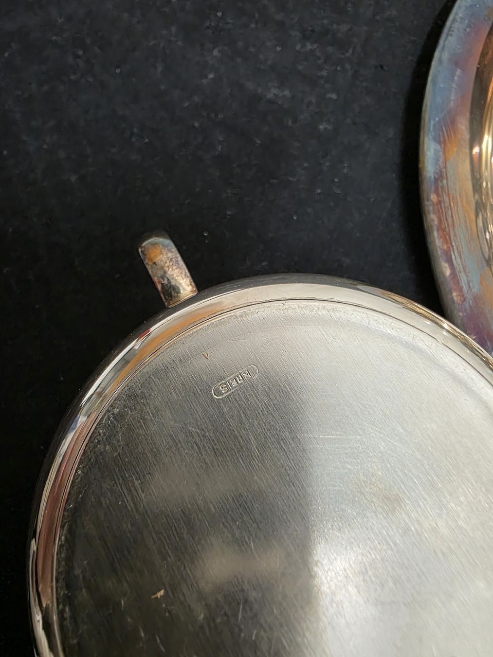 Geschirrsets: Vintage Tee-Service versilbert, mit Tablett und 6 Gläser – Gebraucht aus Wolfertswil von Antiko 4
