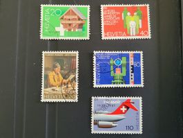 Timbres CH 1981 (9. III.) N° 649 + 650 + 651 + 652 + 653