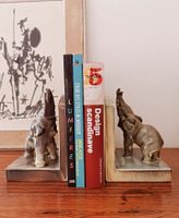 Anciens serre-livres Éléphants en céramique