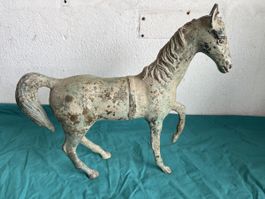 Figur Pferd Bronze Patina Antik Deko Figur 30cm